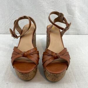 Mossimo Supply Co. Faux Leather Cork Wedge Sandal 8 NWOT